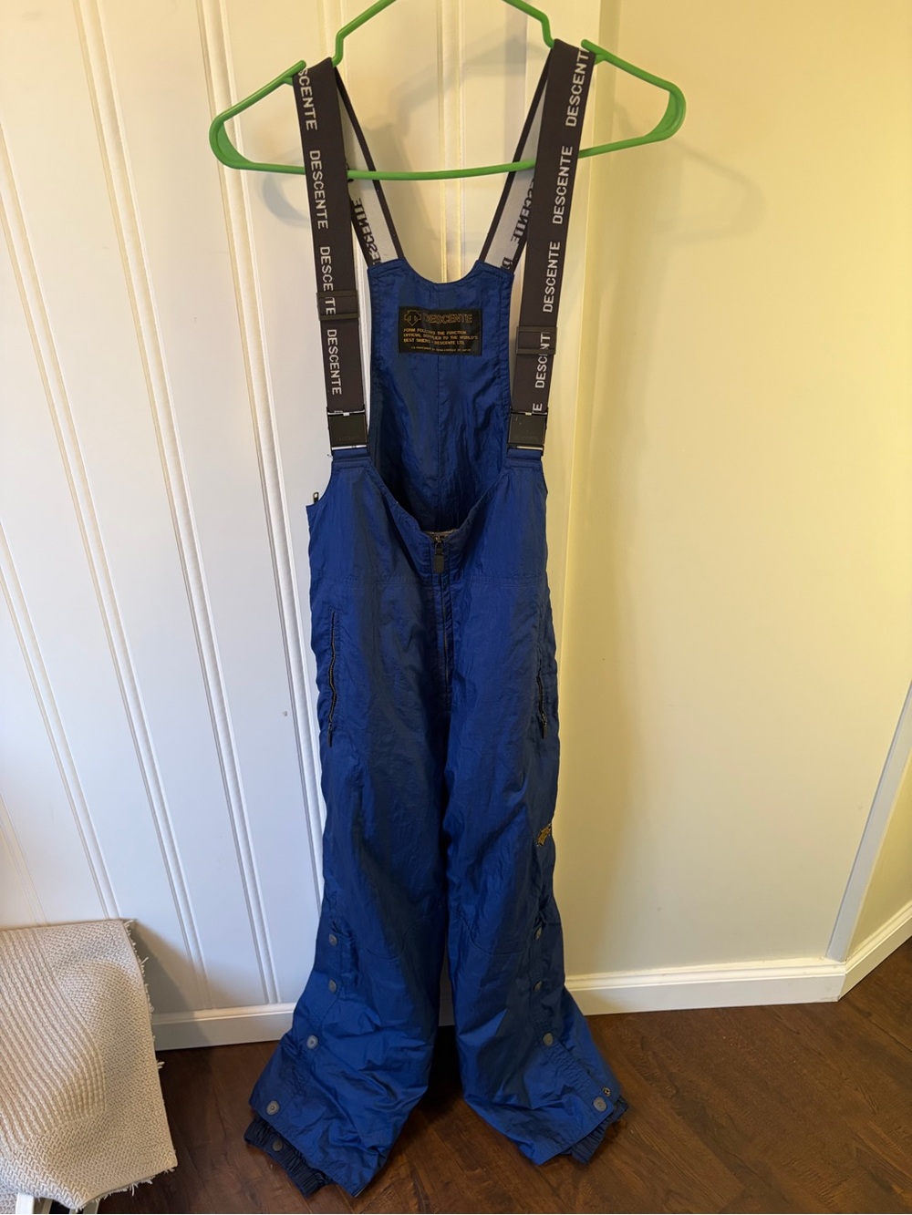 Vintage 90s Descente Entrant SC Ski Bib Overalls Blue Pants Men’s Size 30 / Med